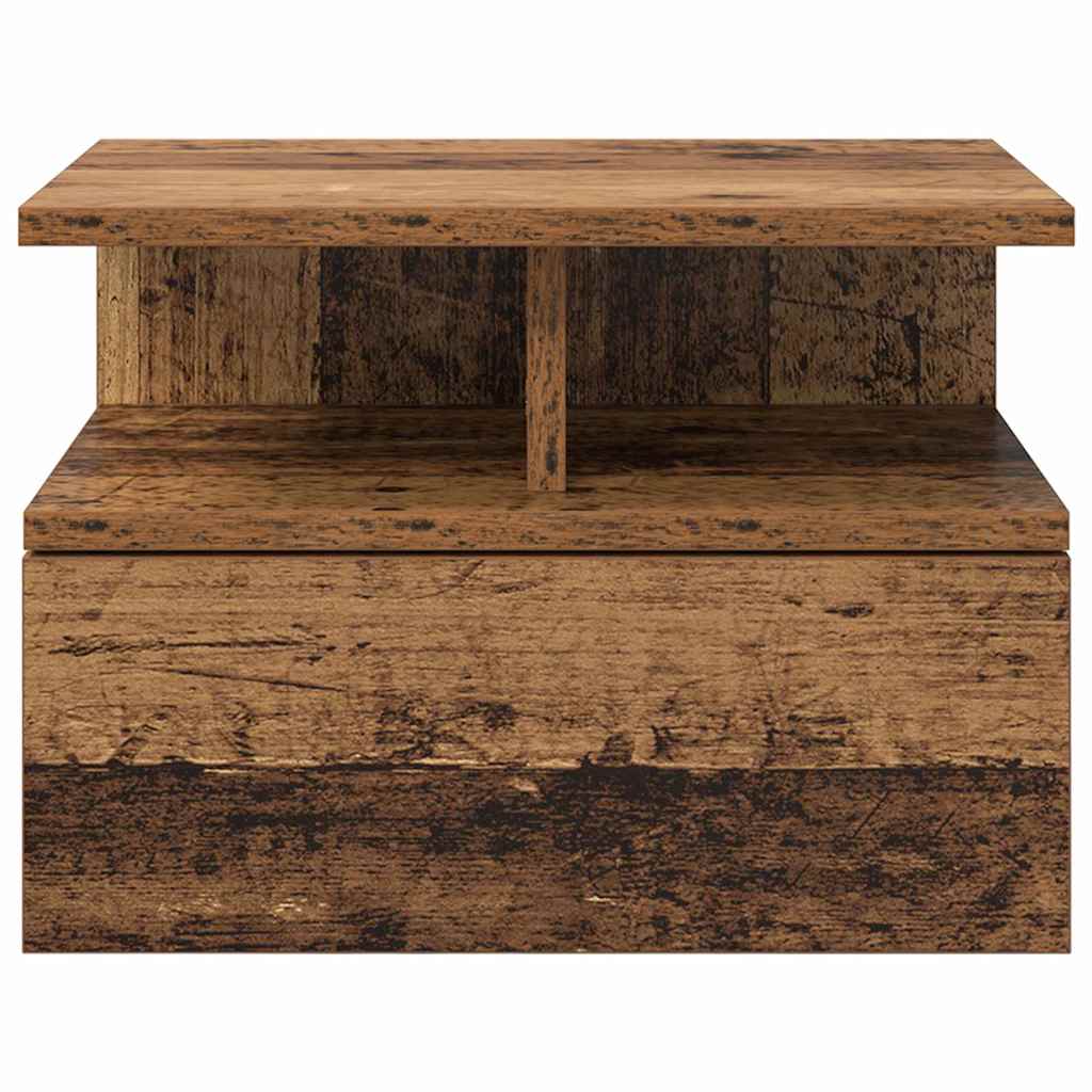 vidaXL Schwebender Nachttisch 2 pcs Altholz 40 x 31 x 28 cm