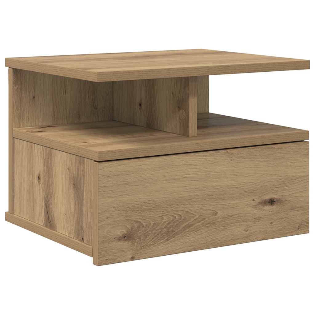 vidaXL Schwebender Nachttisch Artisan-Eiche 40 x 31 x 28 cm