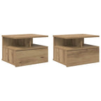 vidaXL Schwebender Nachttisch 2 pcs Artisan-Eiche 40 x 31 x 28 cm