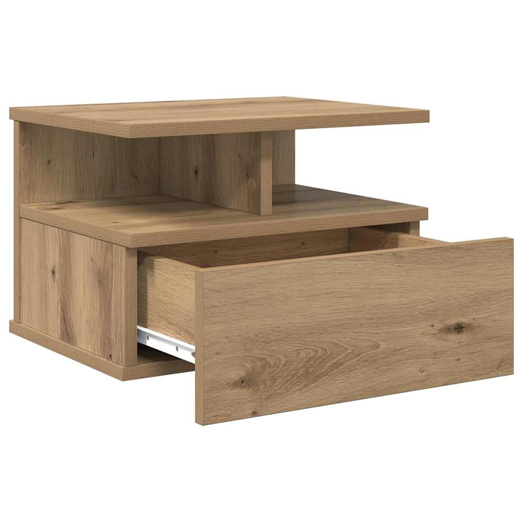vidaXL Schwebender Nachttisch 2 pcs Artisan-Eiche 40 x 31 x 28 cm