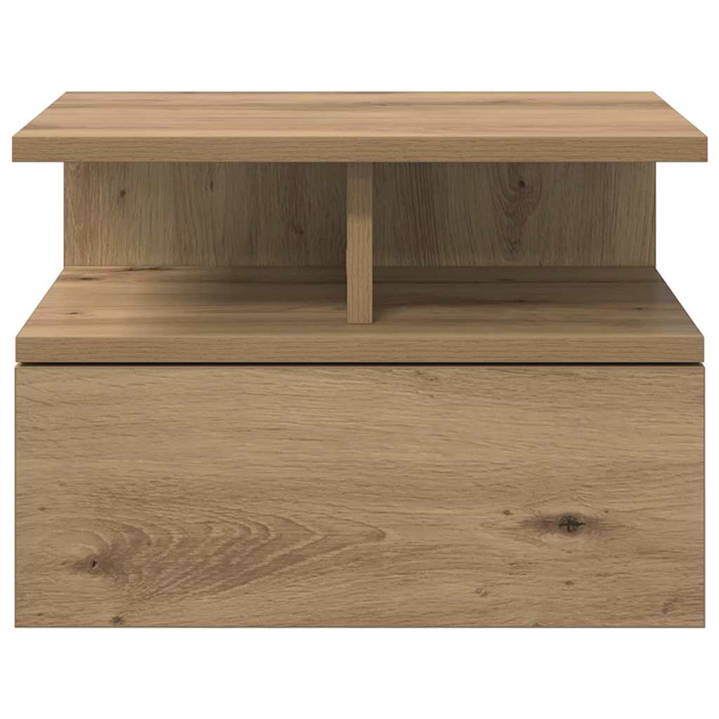 vidaXL Schwebender Nachttisch 2 pcs Artisan-Eiche 40 x 31 x 28 cm