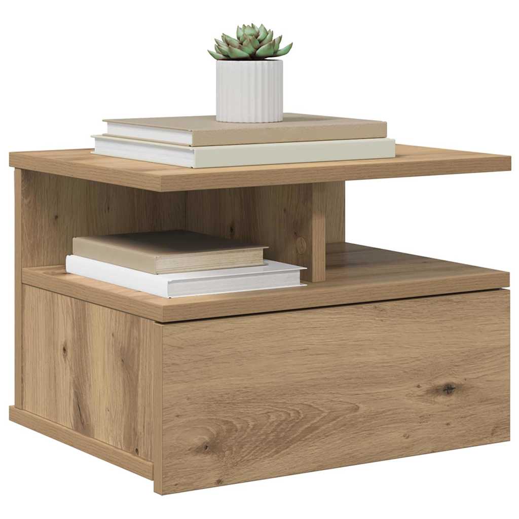 vidaXL Schwebender Nachttisch 2 pcs Artisan-Eiche 40 x 31 x 28 cm