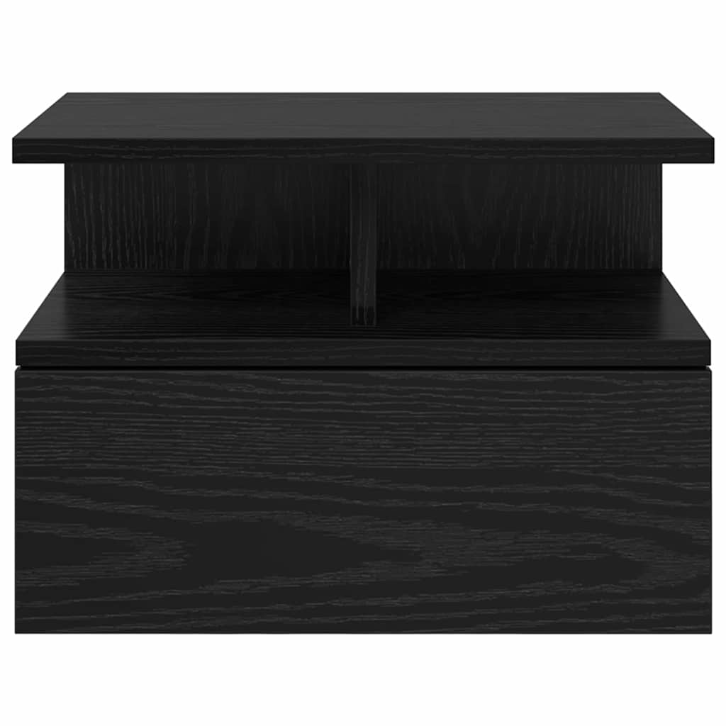 vidaXL Schwebender Nachttisch Schwarz Eichen-Optik 40 x 31 x 28 cm