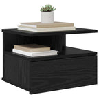 vidaXL Schwebender Nachttisch Schwarz Eichen-Optik 40 x 31 x 28 cm