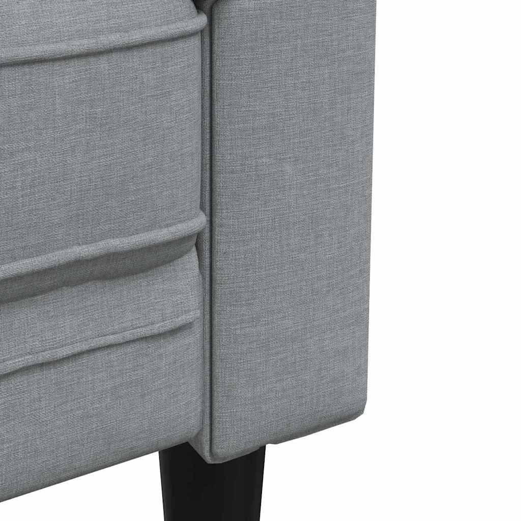 vidaXL Wohnzimmer Couch 2 pcs Hellgrau 201,5 x 74,5 x 74,5 cm Stoff