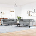vidaXL Wohnzimmer Couch 2 pcs Hellgrau 201,5 x 74,5 x 74,5 cm Stoff