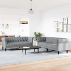 vidaXL Wohnzimmer Couch 2 pcs Hellgrau 201,5 x 74,5 x 74,5 cm Stoff