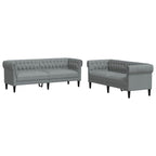 vidaXL Wohnzimmer Couch 2 pcs Hellgrau 201,5 x 74,5 x 74,5 cm Stoff
