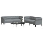 vidaXL Wohnzimmer Couch 2 pcs Hellgrau 201,5 x 74,5 x 74,5 cm Stoff