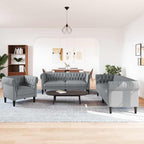 vidaXL Wohnzimmer Couch 3 pcs Hellgrau 201,5 x 74,5 x 74,5 cm Stoff