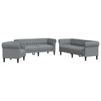 vidaXL Wohnzimmer Couch 3 pcs Hellgrau 201,5 x 74,5 x 74,5 cm Stoff