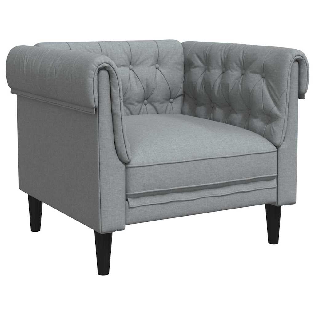 vidaXL Wohnzimmer Couch 3 pcs Hellgrau 201,5 x 74,5 x 74,5 cm Stoff