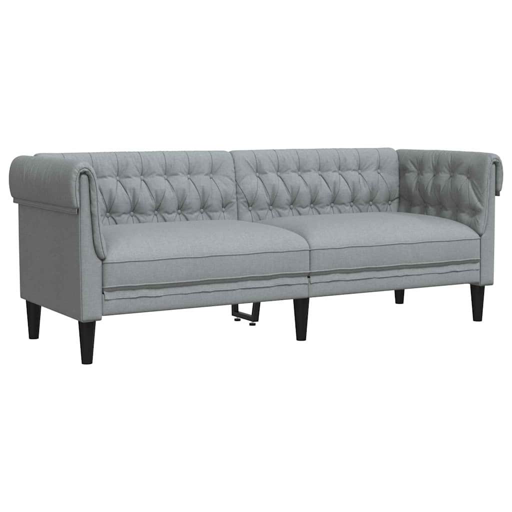 vidaXL Wohnzimmer Couch 3 pcs Hellgrau 201,5 x 74,5 x 74,5 cm Stoff
