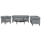 vidaXL Wohnzimmer Couch 3 pcs Hellgrau 201,5 x 74,5 x 74,5 cm Stoff