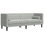 vidaXL Wohnzimmer Couch 3 pcs Hellgrau 194 x 74,5 x 70,5 cm Samt