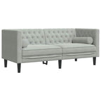 vidaXL Wohnzimmer Couch 3 pcs Hellgrau 194 x 74,5 x 70,5 cm Samt