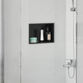 vidaXL Duschnische Schwarz 30 x 20 x 9,5 cm Edelstahl