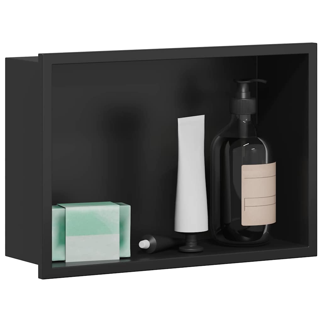 vidaXL Duschnische Schwarz 30 x 20 x 9,5 cm Edelstahl