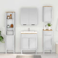 vidaXL Badezimmer-Wandschrank mit Regal FLORO Weiß 35 x 30 x 60 cm