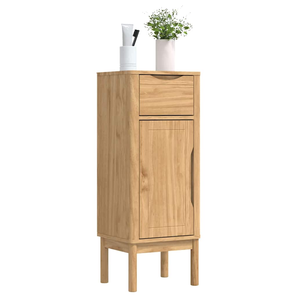 vidaXL Badezimmerschrank mit Regal FLORO Wachsbraun 35 x 30 x 90 cm