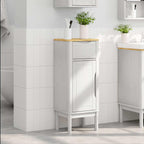 vidaXL Badezimmerschrank FLORO Weiß 35 x 30 x 90 cm Massivholz Kiefer