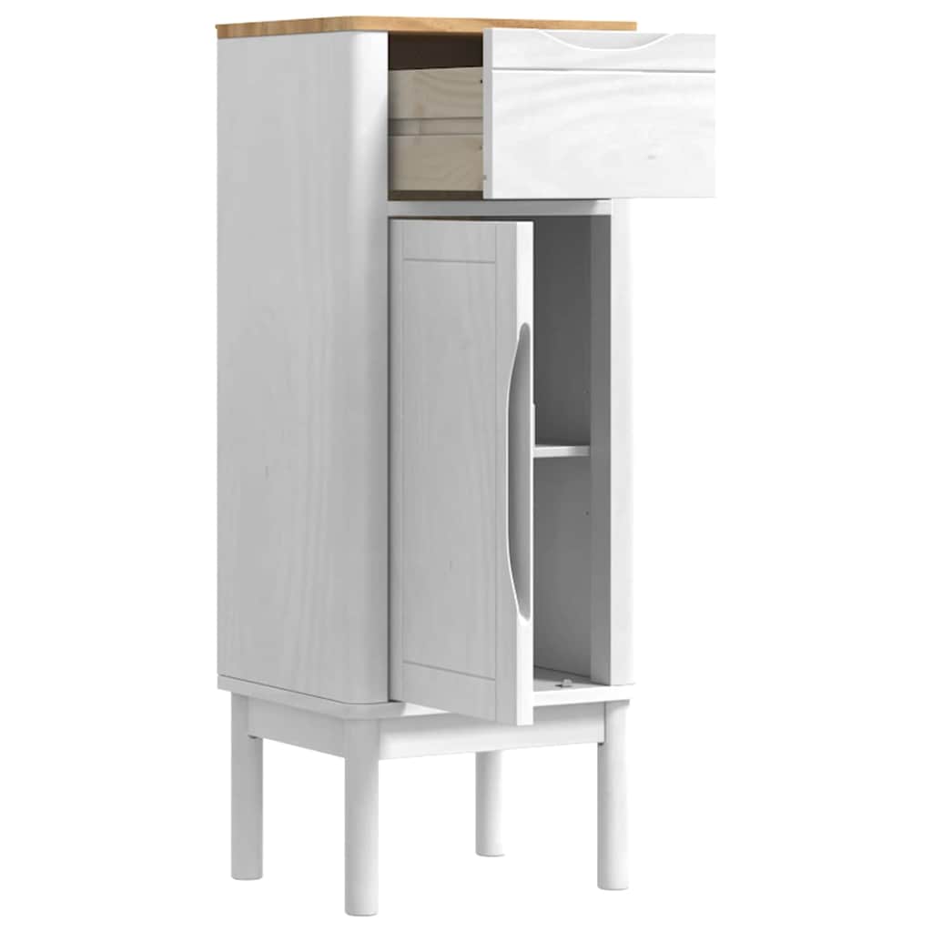 vidaXL Badezimmerschrank FLORO Weiß 35 x 30 x 90 cm Massivholz Kiefer