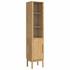 vidaXL Bad hoher Schrank mit Regal FLORO Wachsbraun 35 x 30 x 160 cm