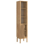 vidaXL Bad hoher Schrank mit Regal FLORO Wachsbraun 35 x 30 x 160 cm