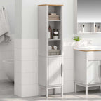 vidaXL Bad hoher Schrank FLORO Weiß 35 x 30 x 160 cm Massivholz Kiefer