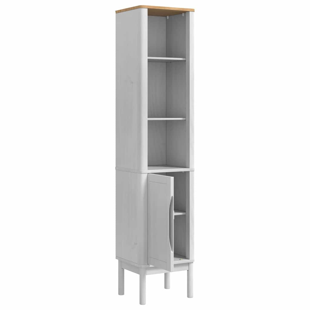 vidaXL Bad hoher Schrank FLORO Weiß 35 x 30 x 160 cm Massivholz Kiefer