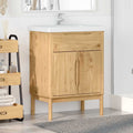 vidaXL Waschbeckenschrank mit Regal FLORO Wachsbraun 60 x 40 x 80 cm