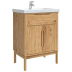 vidaXL Waschbeckenschrank mit Regal FLORO Wachsbraun 60 x 40 x 80 cm