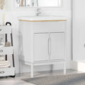 vidaXL Waschbeckenschrank mit Regal mit Tür FLORO Weiß 60 x 40 x 80 cm