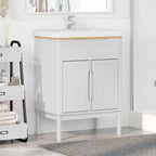 vidaXL Waschbeckenschrank mit Regal mit Tür FLORO Weiß 60 x 40 x 80 cm