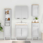 vidaXL Waschbeckenschrank mit Regal mit Tür FLORO Weiß 60 x 40 x 80 cm