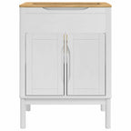 vidaXL Waschbeckenschrank mit Regal mit Tür FLORO Weiß 60 x 40 x 80 cm