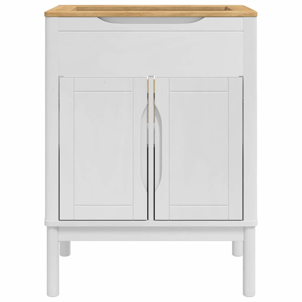 vidaXL Waschbeckenschrank mit Regal mit Tür FLORO Weiß 60 x 40 x 80 cm