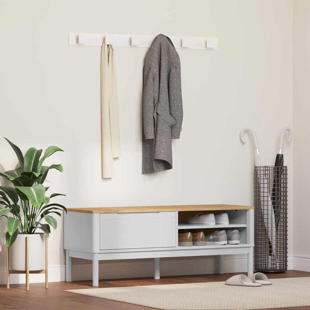 vidaXL Flurbank FLORO Weiß 115 x 40 x 45 cm Massivholz Kiefer