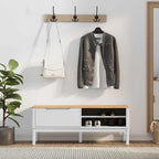 vidaXL Flurbank FLORO Weiß 115 x 40 x 45 cm Massivholz Kiefer