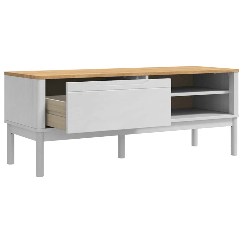vidaXL Flurbank FLORO Weiß 115 x 40 x 45 cm Massivholz Kiefer
