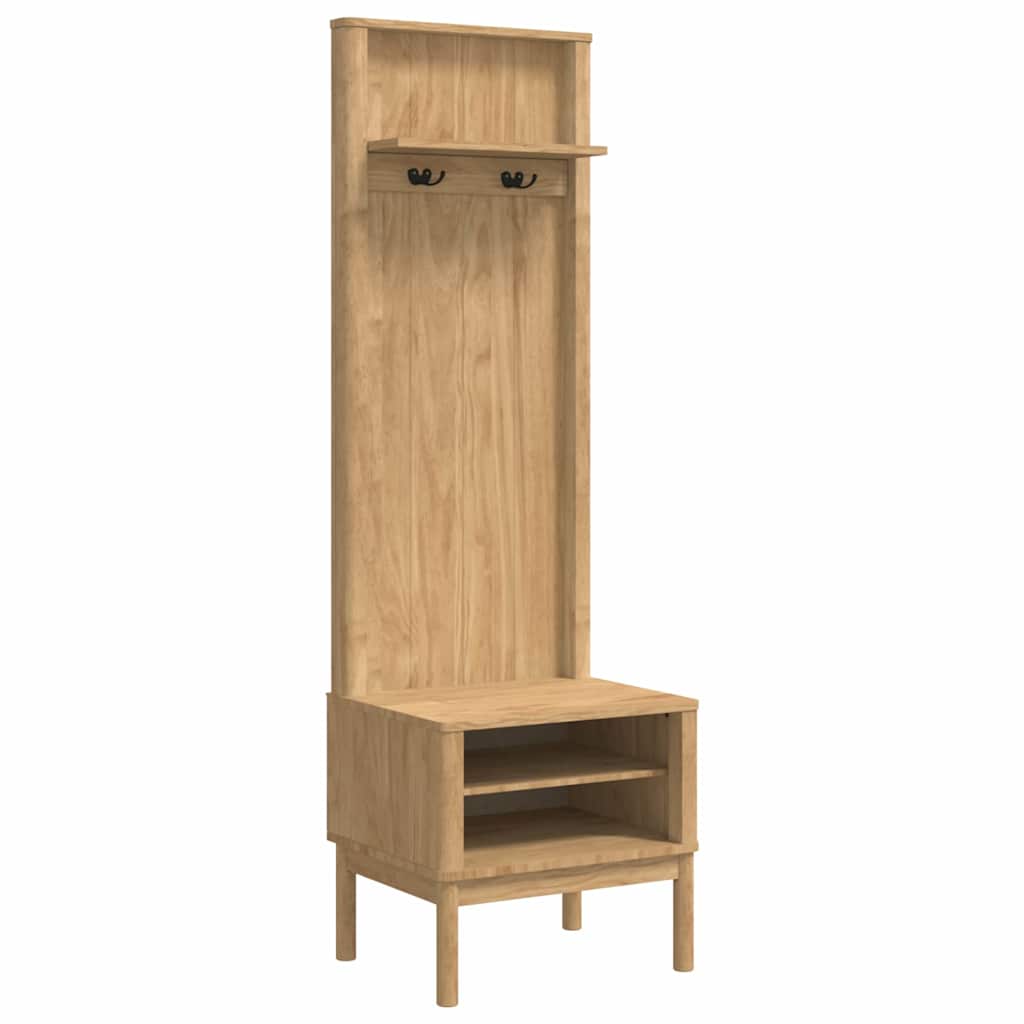 vidaXL Flurschrank FLORO Wachsbraun 50 x 40 x 158 cm Massivholz Kiefer