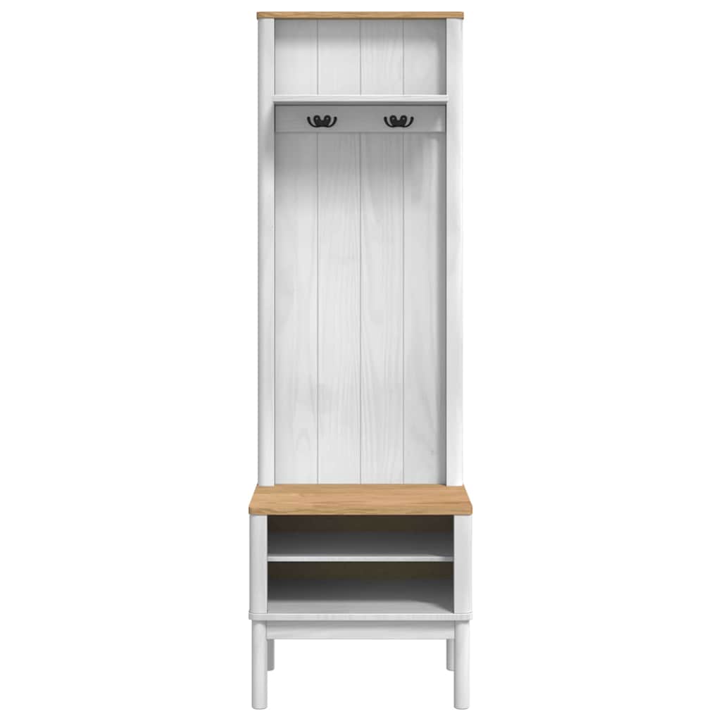 vidaXL Flurschrank FLORO Weiß 50 x 40 x 158 cm Massivholz Kiefer