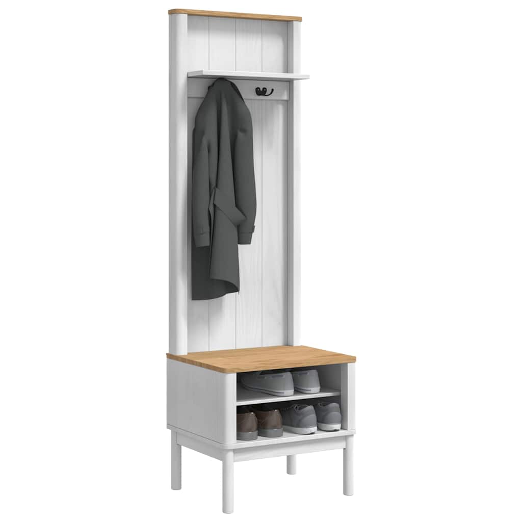 vidaXL Flurschrank FLORO Weiß 50 x 40 x 158 cm Massivholz Kiefer