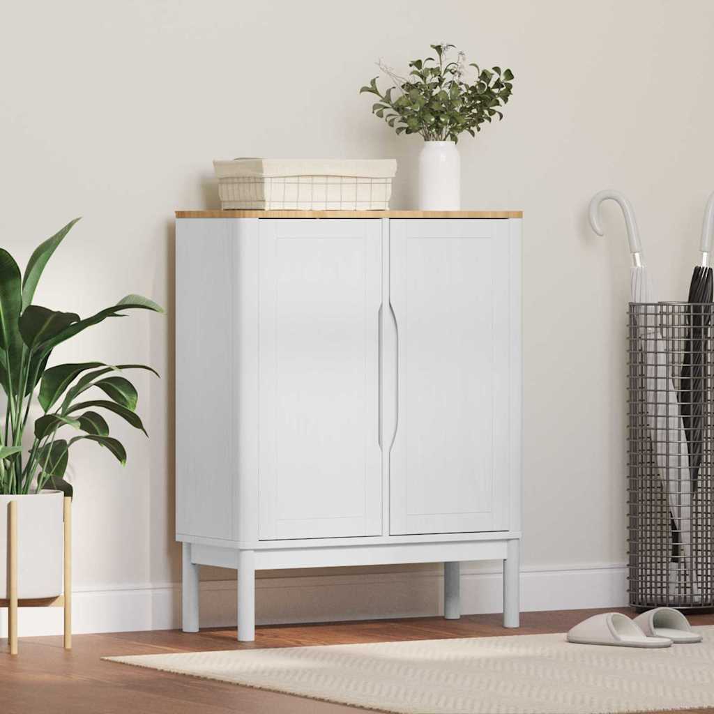 vidaXL Sideboard FLORO Weiß 70 x 30 x 70,5 cm Massivholz Kiefer