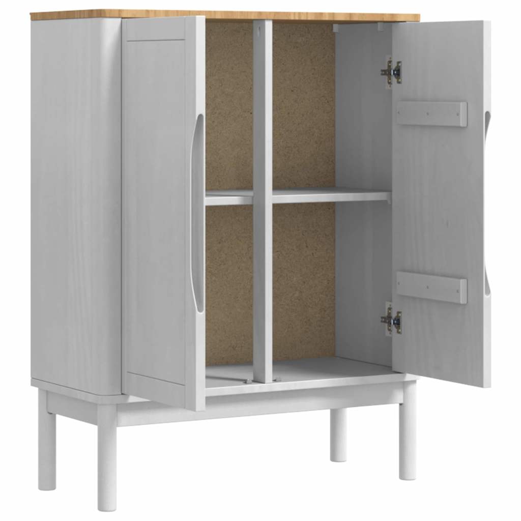 vidaXL Sideboard FLORO Weiß 70 x 30 x 70,5 cm Massivholz Kiefer