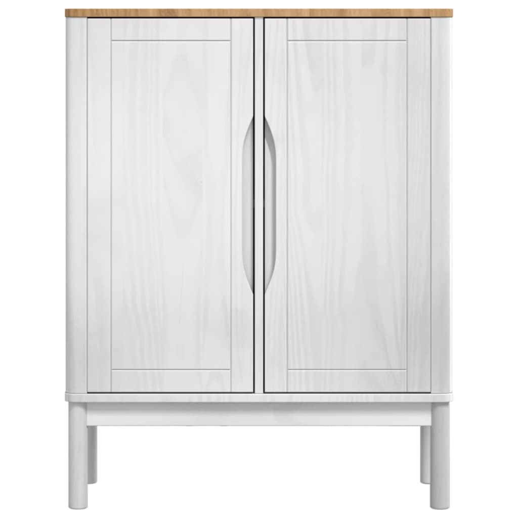 vidaXL Sideboard FLORO Weiß 70 x 30 x 70,5 cm Massivholz Kiefer