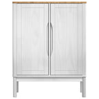 vidaXL Sideboard FLORO Weiß 70 x 30 x 70,5 cm Massivholz Kiefer