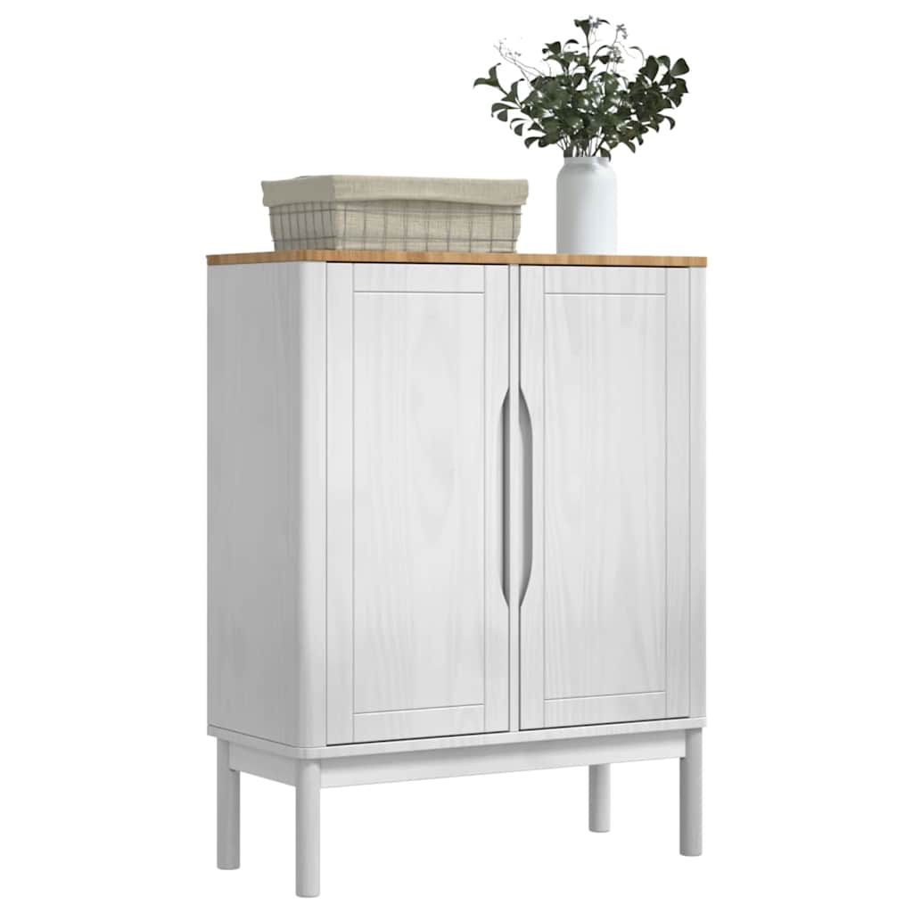 vidaXL Sideboard FLORO Weiß 70 x 30 x 70,5 cm Massivholz Kiefer