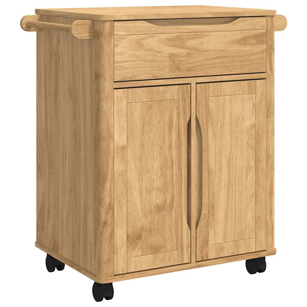 vidaXL Küchentrolley FLORO Wachsbraun 72,5 x 45 x 80 cm