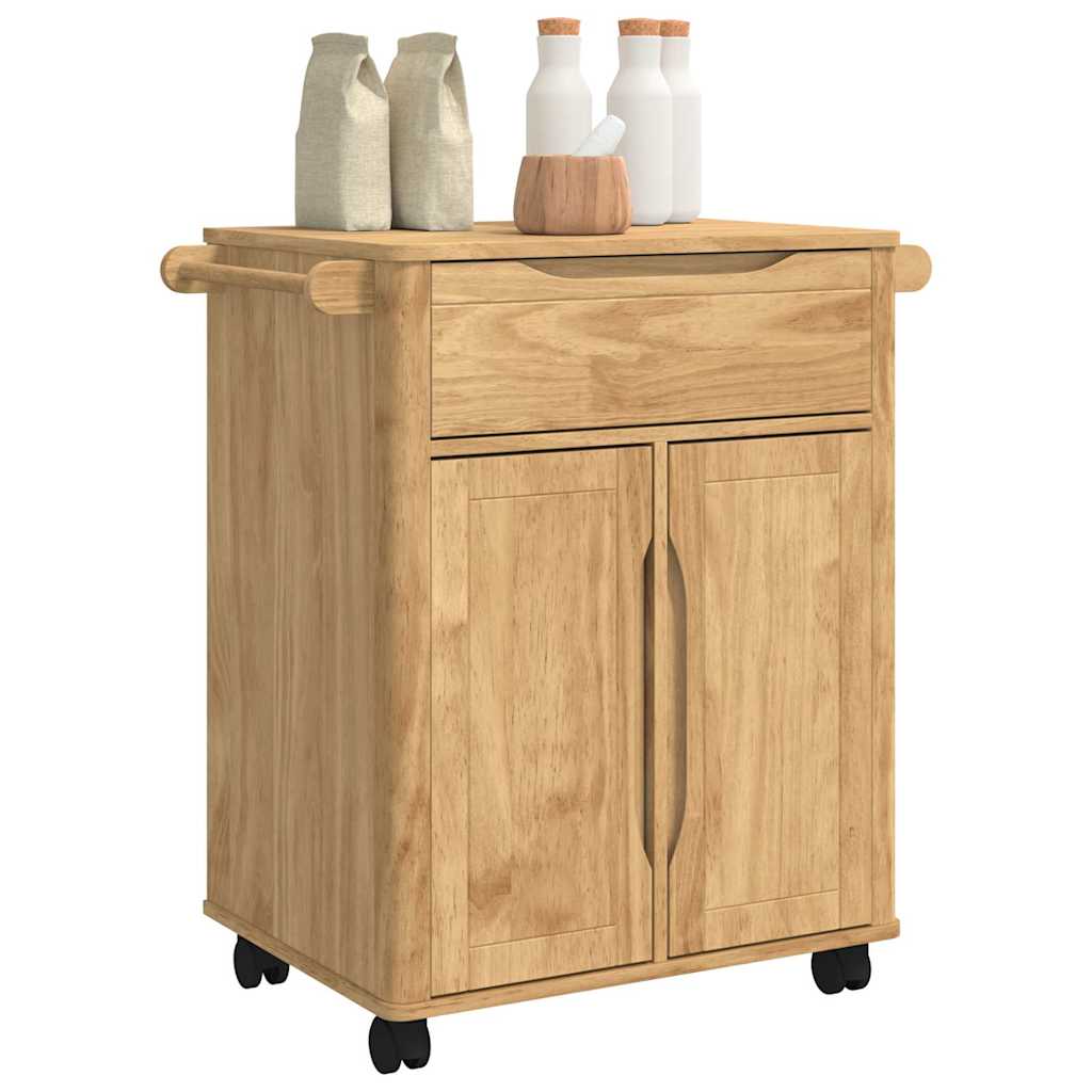 vidaXL Küchentrolley FLORO Wachsbraun 72,5 x 45 x 80 cm